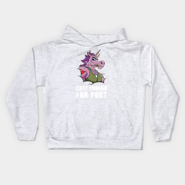 Cute Enough For You Tough Unicorn With Muscles- Kids Hoodie by Nulian Sanchez